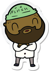 sticker of a cartoon bearded man