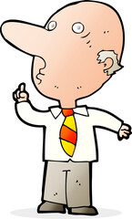cartoon bald man asking question