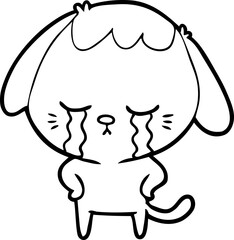 cute puppy crying cartoon