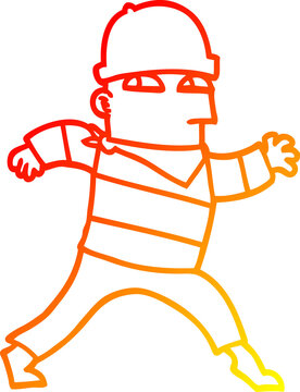 recommend clip art: warm gradient line drawing of a cartoon thief