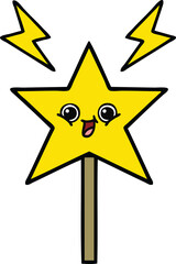 cute cartoon of a magic wand