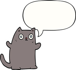 cartoon cat with speech bubble