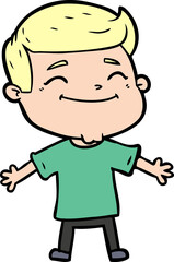 happy cartoon man with open arms