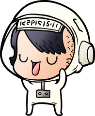 cartoon astronaut woman