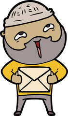 cartoon happy bearded man
