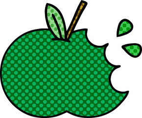 comic book style cartoon of a juicy apple