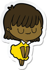 sticker of a cartoon woman