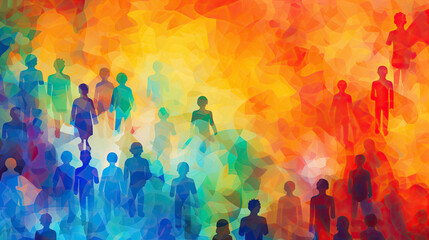 colorful background of diversity human humanity - by generative ai