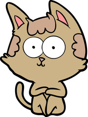 happy cartoon cat