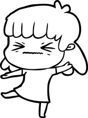 cartoon angry girl