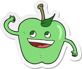 sticker of a cartoon apple