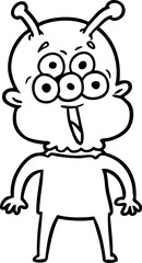 happy cartoon alien