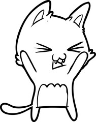 cartoon cat hissing