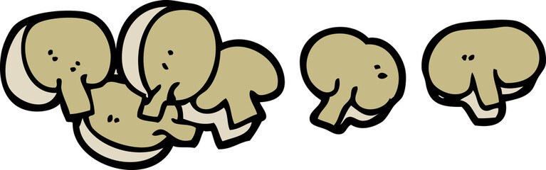 cartoon chopped mushrooms