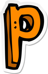 sticker of a cartoon letter