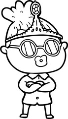 cartoon woman wearing spectacles and tiara © lineartestpilot