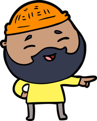 cartoon happy bearded man