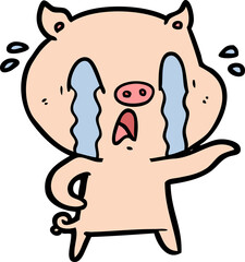 crying pig cartoon