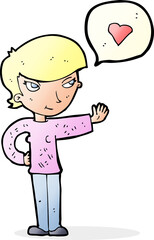 cartoon woman in love