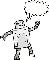 cartoon robot with speech bubble