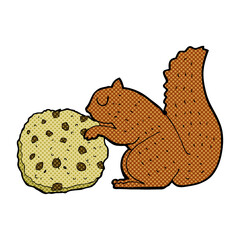 cartoon squirrel eating a cookie