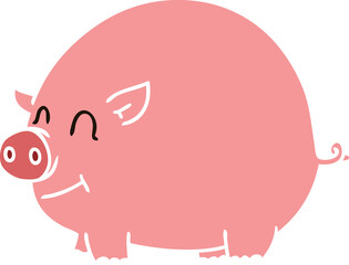 hand drawn quirky cartoon pig