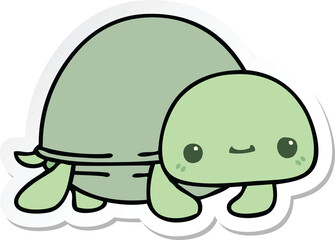 sticker of a quirky hand drawn cartoon turtle