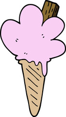 cartoon doodle ice cream cone