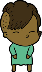 Obraz premium cartoon squinting girl