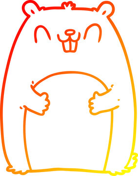 recommend clip art: warm gradient line drawing of a cartoon happy gopher