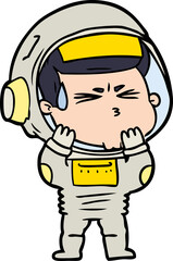 cartoon stressed astronaut