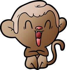 cartoon laughing monkey