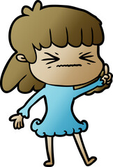 cartoon angry girl
