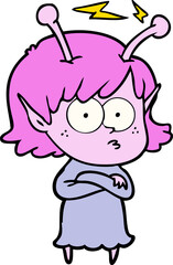 cartoon alien girl