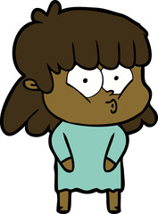 cartoon whistling girl