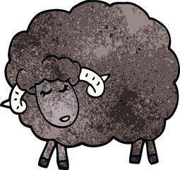 cartoon doodle black sheep