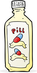 cartoon old bottle of pills