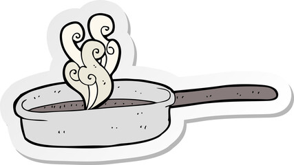 sticker of a cartoon frying pan