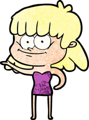 cartoon smiling woman