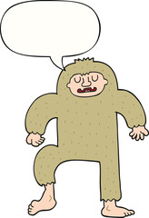 cartoon bigfoot with speech bubble
