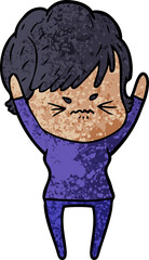 cartoon frustrated woman