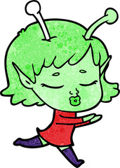 cartoon alien girl