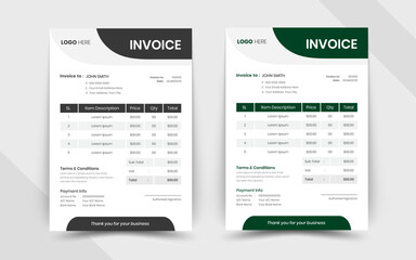 Minimal invoice template vector design layout 