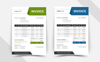 Minimal invoice template vector design layout 