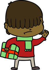 Obraz premium cartoon boy with untidy hair