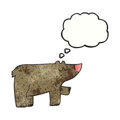 freehand drawn thought bubble textured cartoon bear