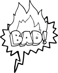 freehand drawn speech bubble cartoon Bad symbol
