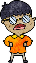 cartoon boy wearing spectacles