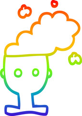 rainbow gradient line drawing of a cartoon gem encrusted cup