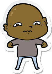 sticker of a cartoon nervous man